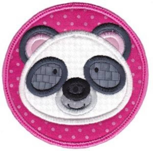 Picture of Face It Panda Applique Machine Embroidery Design