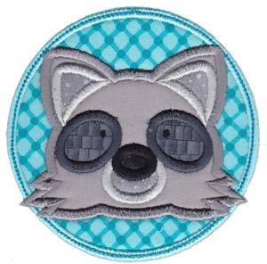 Picture of Face It Raccoon Applique Machine Embroidery Design