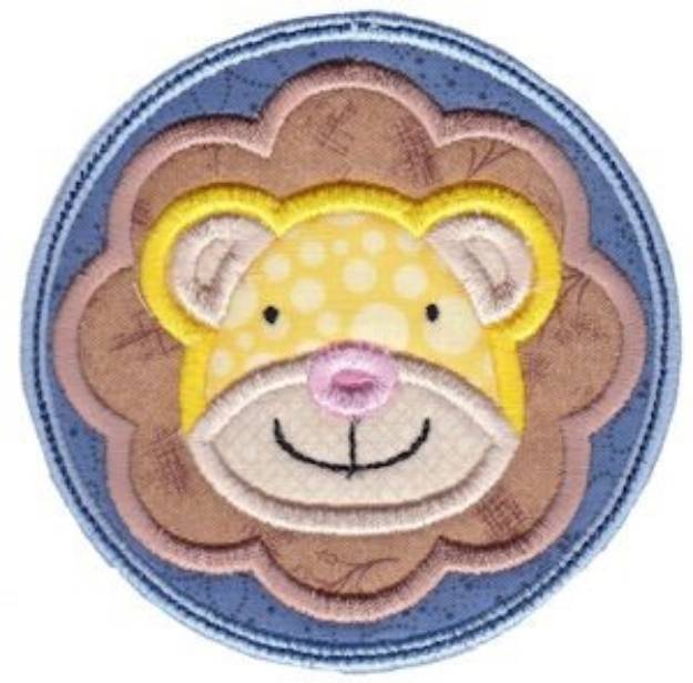 Picture of Face It Lion Applique Machine Embroidery Design