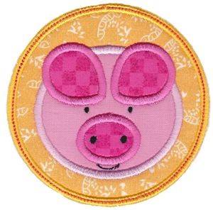Picture of Face It Pig Applique Machine Embroidery Design
