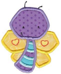 Picture of Little Bugs Applique Butterfly Machine Embroidery Design