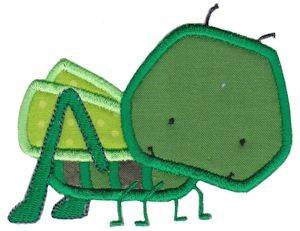 Picture of Little Bugs Applique Grasshopper Machine Embroidery Design