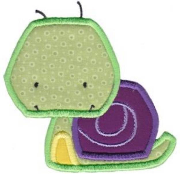 Picture of Little Bugs Applique Snail Machine Embroidery Design
