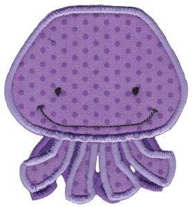 Picture of Ocean Creatures Applique Octopus Machine Embroidery Design