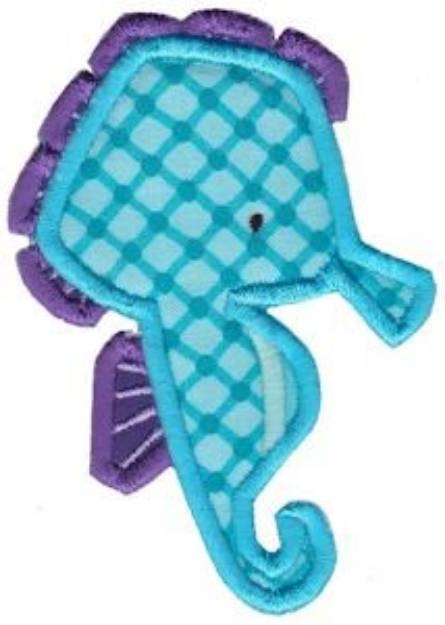 Picture of Ocean Creatures Applique Seahorse Machine Embroidery Design