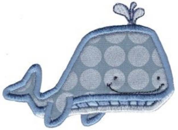 Picture of Ocean Creatures Applique Whale Machine Embroidery Design