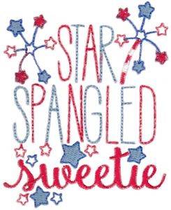 Picture of Star Spangled Sweetie Machine Embroidery Design