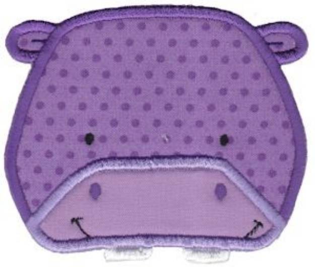 Picture of Cute Hippo Applique Machine Embroidery Design