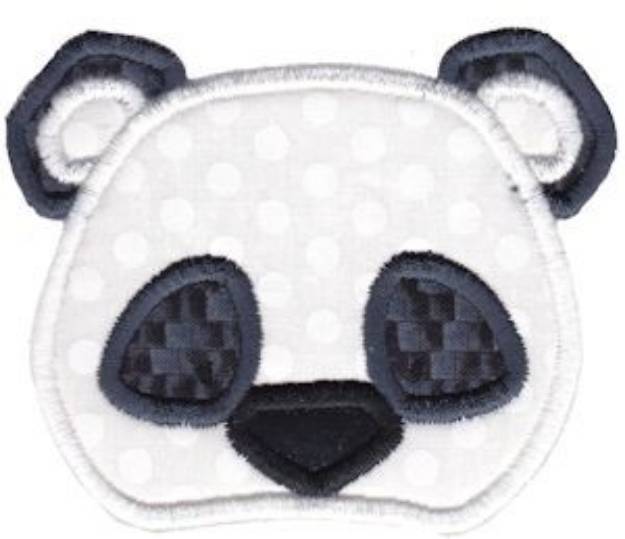 Picture of Cute Panda Applique Machine Embroidery Design