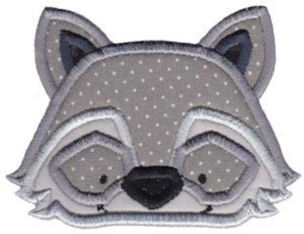 Picture of Cute Raccoon Applique Machine Embroidery Design