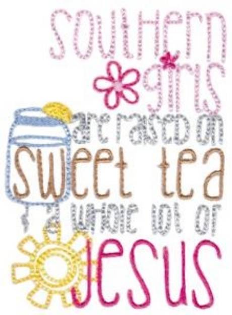 Picture of Sweet Tea & Jesus Machine Embroidery Design