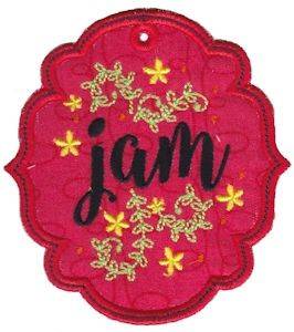 Picture of Jam Label Applique Machine Embroidery Design