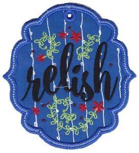 Picture of Relish Label Applique Machine Embroidery Design