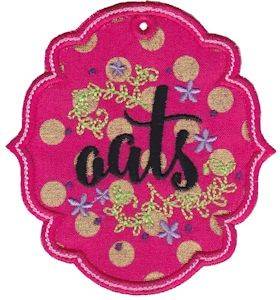 Picture of Oats Label Applique Machine Embroidery Design