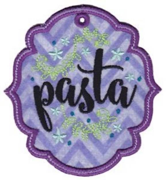 Picture of Pasta Label Applique Machine Embroidery Design