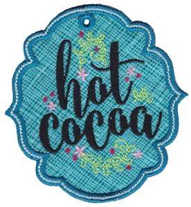 Picture of Hot Cocoa Label Applique Machine Embroidery Design