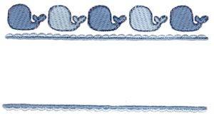 Picture of Applique Whale Name Drop Machine Embroidery Design