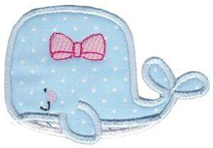 Picture of Girl Whale Applique Machine Embroidery Design