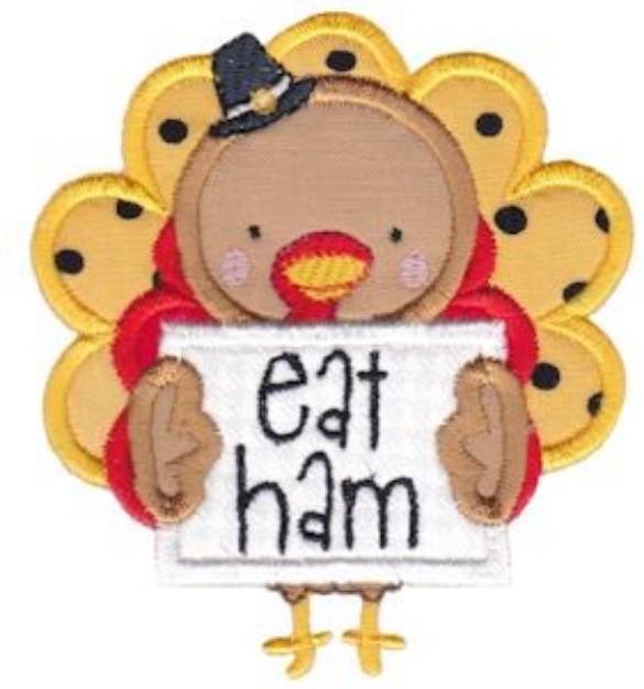 Picture of Eat Ham Applique Machine Embroidery Design