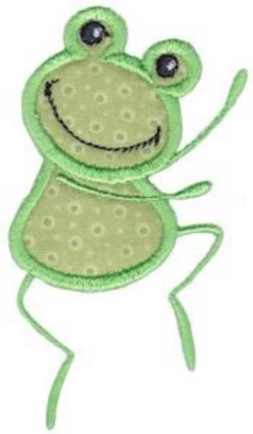 Picture of Happy Frog Applique Machine Embroidery Design