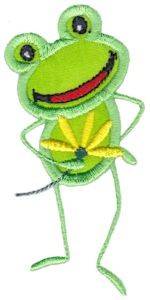 Picture of Frog & Daisy Machine Embroidery Design