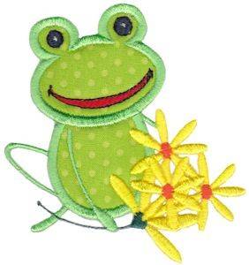 Picture of Flower Frog Machine Embroidery Design