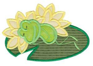 Picture of Lily Pad Frog Machine Embroidery Design