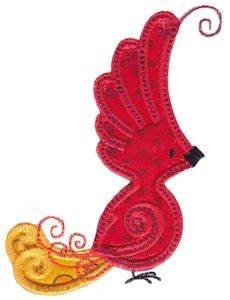 Picture of Red Bird Applique Machine Embroidery Design