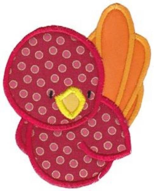 Picture of Applique Red Bird Machine Embroidery Design