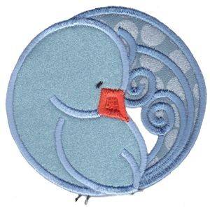 Picture of Applique Blue Bird Machine Embroidery Design