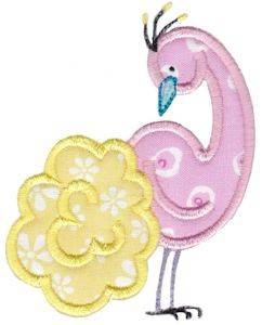 Picture of Pink Bird Applique Machine Embroidery Design