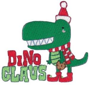 Picture of Dino Claus Machine Embroidery Design