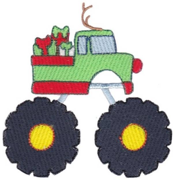 Picture of Xmas Monster Truck Machine Embroidery Design