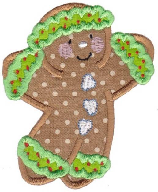 Picture of Applique Xmas Gingerbread Machine Embroidery Design