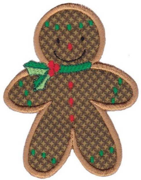 Picture of Gingerbread Man Applique Machine Embroidery Design