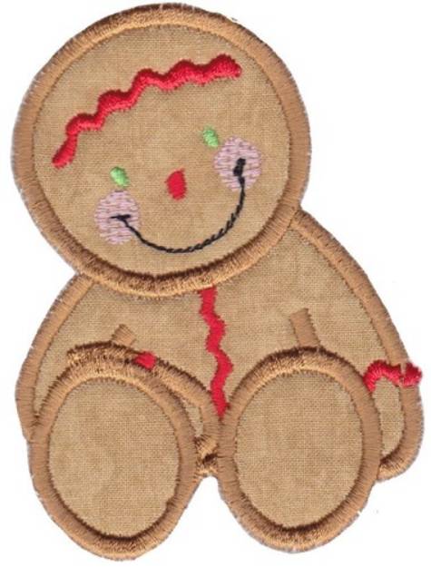 Picture of Applique Xmas Gingerbread Machine Embroidery Design