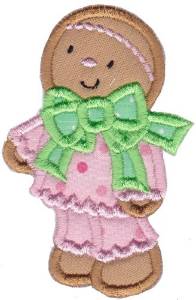 Picture of Gingerbread Girl Applique Machine Embroidery Design
