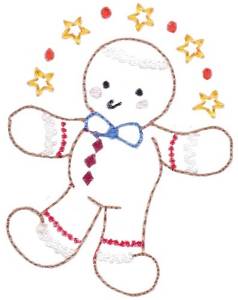 Picture of Outline Gingerbread Machine Embroidery Design