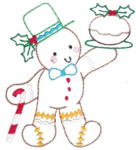 Picture of Gingerbread Outline Machine Embroidery Design
