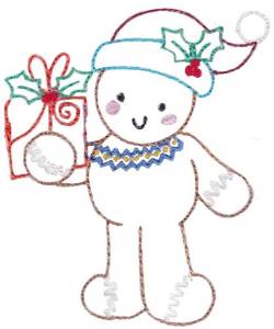 Picture of Gingerbread & Gift Machine Embroidery Design