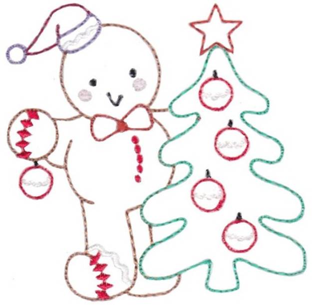 Picture of Gingerbread & Tree Machine Embroidery Design