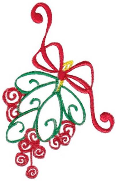 Picture of Christmas Mistletoe Machine Embroidery Design