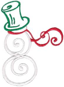 Picture of Swirly Snowman Machine Embroidery Design