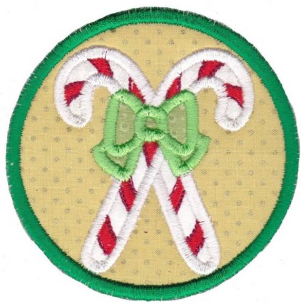 Picture of Candy Cane Coaster Machine Embroidery Design