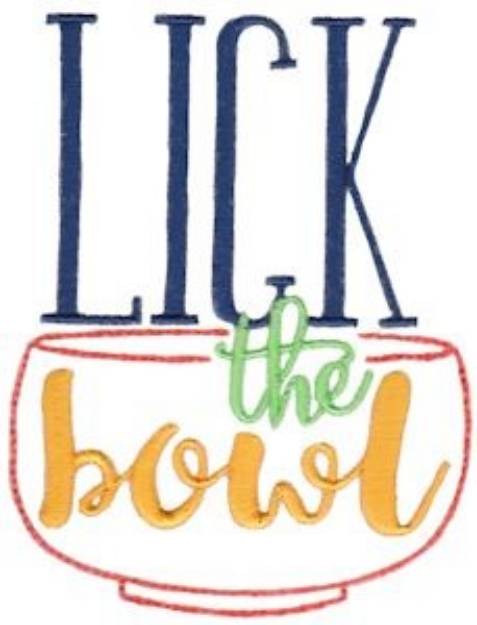 Picture of Lick The Bowl Machine Embroidery Design