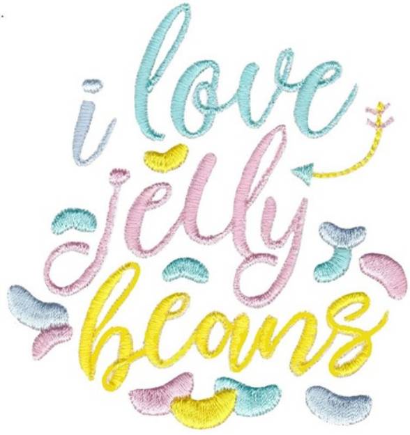 Picture of Love Jelly Beans Machine Embroidery Design