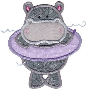 Picture of Hippo Applique Machine Embroidery Design