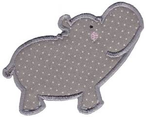Picture of Applique Hippo Machine Embroidery Design
