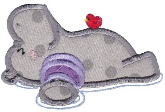 Picture of Floating Hippo Machine Embroidery Design