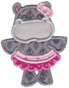 Picture of Ballerina Hippo Machine Embroidery Design
